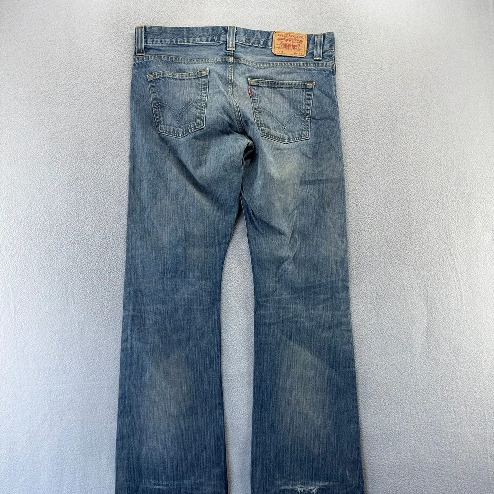 Vintage Leivs Jeans men's 34x34 Blue Denim Dark Wash Bootcut Baggy Wide leg 512